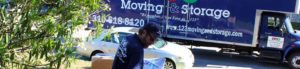 123 moving and storage mover rolling up a ramp with