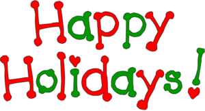 Happy Holidays in Green and Red Text