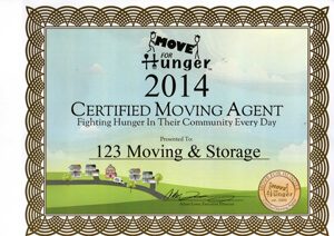 Move for Hunger Certified Moving Agent 2014