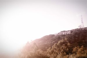 Hollywood Sign with Sun Flare
