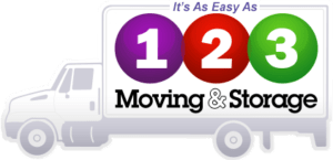 123 moving and storage logo